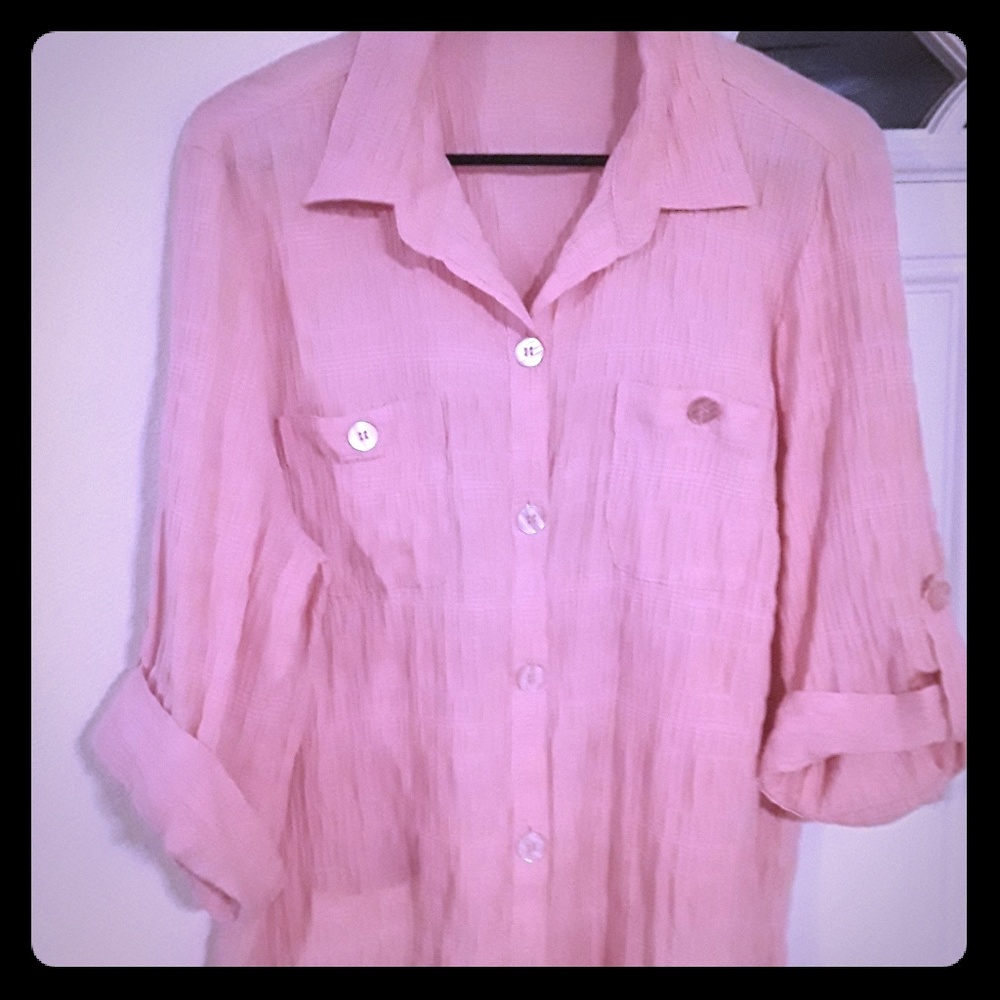 Dress barn top 3x pink buttons